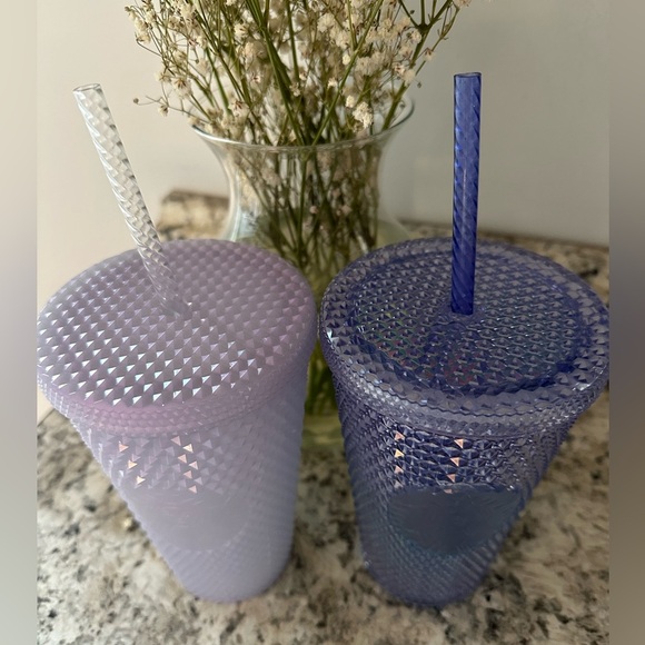 Starbucks Mermaid & Unicorn Purple Cold Drink Studded Tumblers 16 oz. Set of 2 - Picture 2 of 12